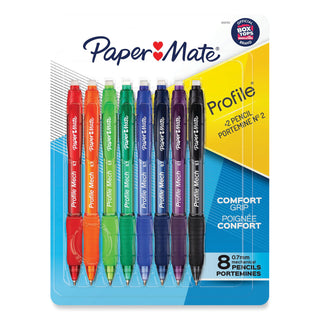 Papermate® Profile Mechanical Pencils, 0.7 mm, HB (#2), Black Lead, Assorted Barrel Colors, 6/Pack (PAP2105705)