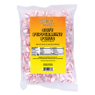 Office Snax® Candy Assortments, Soft Peppermint Puffs, 22 oz Bag (OFX00666)