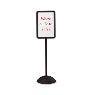 Safco® Double Sided Sign, Magnetic/Dry Erase Steel, 18 x 18, White, Black Frame (SAF4117BL)