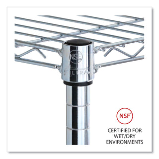 Alera® 5-Shelf Wire Shelving Kit with Casters and Shelf Liners, 36w x 18d x 72h, Silver (ALESW653618SR)