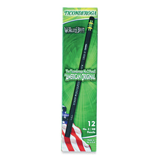 Ticonderoga® Woodcase Pencil, HB #2, Black Barrel, Dozen (DIX13953)