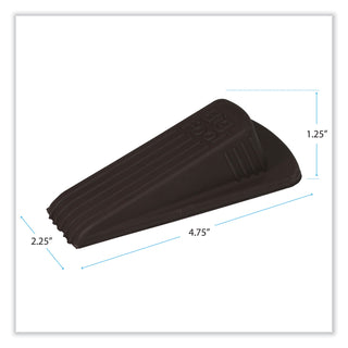 Master Caster® Big Foot Doorstop, No Slip Rubber Wedge, 2.25w x 4.75d x 1.25h, Brown, 2/Pack (MAS00971)