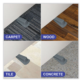 Master Caster® Big Foot Doorstop, No Slip Rubber Wedge, 2.25w x 4.75d x 1.25h, Gray, 2/Pack (MAS00972)
