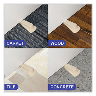 Master Caster® Big Foot Doorstop, No Slip Rubber Wedge, 2 1/4w x 4 3/4d x 1 1/4h, Beige (MAS00900)