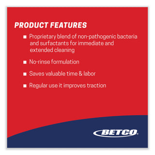 Betco® BioActive Solutions No-Rinse Floor Cleaner, Rain Fresh Scent, 1 gal Bottle, 4/Carton (BET2580400)