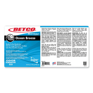 Betco® BestScent Ocean Breeze RTU Deodorizer, Ocean Breeze Scent, 32 oz Spray Bottle, 12/Carton (BET2351200)