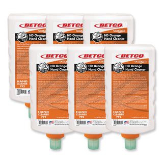 Betco® HD Orange Hand Cleaner Refill, Citrus Zest, 2 L Refill Bottle, 6/Carton (BET7926200CT)