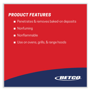 Betco® Oven Fryer Grill Cleaner, Characteristic Scent, 1 gal Bottle, 4/Carton (BET10010400)