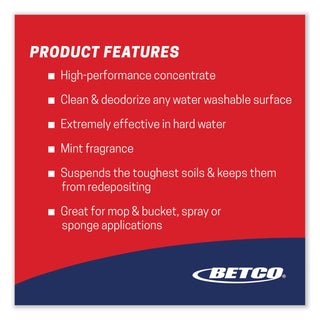 Betco® Top Flite All-Purpose Cleaner, Mint Scent, 1 gal Bottle, 4/Carton (BET1500400)