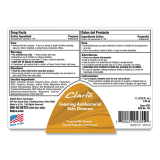 Betco® Foaming Antibacterial Skin Cleanser - Foam - 1.06 quart - Applicable on Hand - Skin - Anti-bacterial, Moisturising, Non-irritating - 6 / Carton (BET7512900CT)