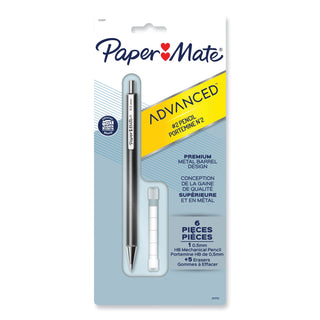 Papermate® Advanced Mechanical Pencils, 0.5 mm, HB (#2), Black Lead, Gun Metal Gray Barrel (PAP2128197)