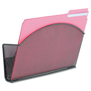 Safco® Onyx Magnetic Mesh Panel Accessories, Single File Pocket, Black (SAF4176BL)