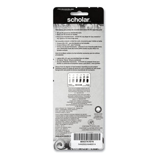 Prismacolor® Scholar Graphite Pencil Set, 2 mm, Assorted Lead Hardness Ratings, Black Lead, Dark Green Barrel, 4/Set (SAN2502)