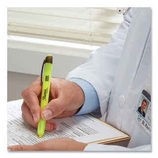 Sharpie® Retractable Highlighters, Chisel Tip, Fluorescent Yellow, Dozen (SAN28025)