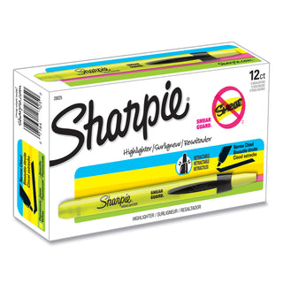 Sharpie® Retractable Highlighters, Chisel Tip, Fluorescent Yellow, Dozen (SAN28025)