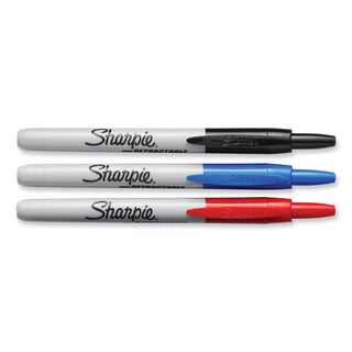 Sharpie® Retractable Permanent Markers, Fine Point, Assorted, 3/Set (SAN32726PP)
