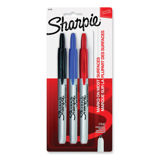 Sharpie® Retractable Permanent Markers, Fine Point, Assorted, 3/Set (SAN32726PP)