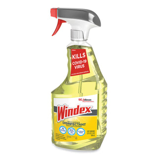Windex® Multisurface Disinfectant Spray, Spray, 32 fl oz (1 quart), 8/Carton, Yellow (SJN322369)