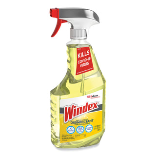 Windex® Multisurface Disinfectant Spray, Spray, 32 fl oz (1 quart), 8/Carton, Yellow (SJN322369)