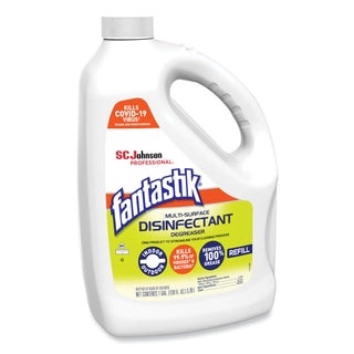 Fantastik® Multi-Surface Disinfectant Degreaser, Pleasant Scent, 1 Gallon Bottle, 4/Carton (SJN311930)