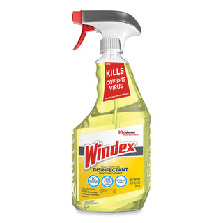 Windex® Multisurface Disinfectant Spray, Spray, 32 fl oz (1 quart), 8/Carton, Yellow (SJN322369)