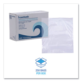 Boardwalk® Reclosable Food Storage Bags, 1 gal, 2.7 mil, 10.5" x 11", Clear, 250/Box (BWK1GALFZRBAG)
