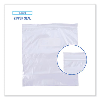 Boardwalk® Reclosable Food Storage Bags, 1 gal, 2.7 mil, 10.5" x 11", Clear, 250/Box (BWK1GALFZRBAG)