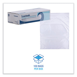 Boardwalk® Reclosable Food Storage Bags, 2 gal, 2.7 mil, 13" x 15", Clear, 100/Box (BWK2GALFZRBAG)