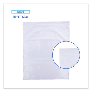 Boardwalk® Reclosable Food Storage Bags, 2 gal, 2.7 mil, 13" x 15", Clear, 100/Box (BWK2GALFZRBAG)