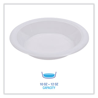 Boardwalk® Hi-Impact Plastic Dinnerware, Bowl, 10 to 12 oz, White, 1,000/Carton (BWKBOWLHIPS12WH)
