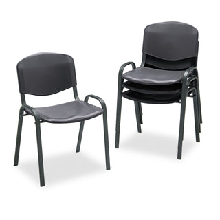 Safco® Stacking Chair, Black Seat/Black Back, Black Base, 4/Carton (SAF4185BL) (SAF4185BL)