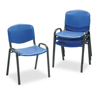 Safco® Stacking Chair, Blue Seat/Blue Back, Black Base, 4/Carton (SAF4185BU) (SAF4185BU)
