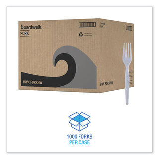 Boardwalk® Heavy Weight Polystyrene Fork - White, 6.75", 1000 per Case (BWKFORKHW)