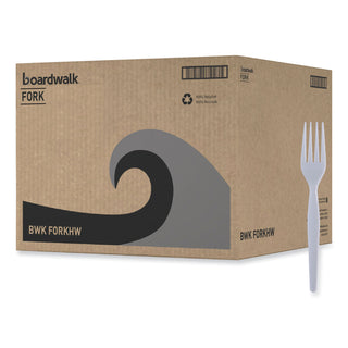 Boardwalk® Heavy Weight Polystyrene Fork - White, 6.75", 1000 per Case (BWKFORKHW)