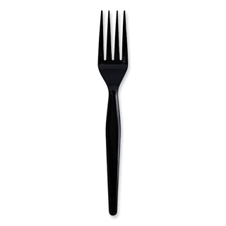 Boardwalk® Heavyweight Wrapped Polystyrene Cutlery, Fork, Black, 1,000/Carton (BWKFORKHWPSBIW)