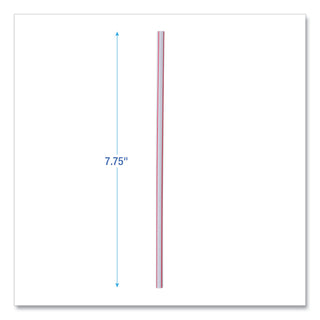 Boardwalk® Wrapped Jumbo Straws, 7.75", Plastic, White/Red Stripe, 400/Pack, 25 Packs/Carton (BWKJSTW775S24)