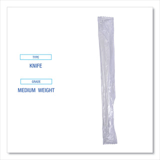 Boardwalk® Mediumweight Wrapped Polypropylene Cutlery, Knives, White, 1,000/Carton (BWKKNIFEIW)