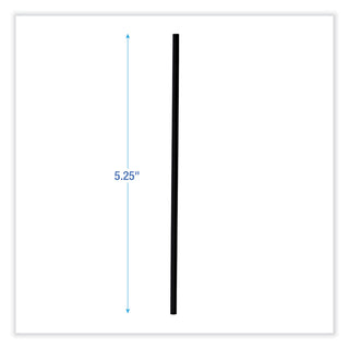 Boardwalk® Single-Tube Stir-Straws, 5.25", Polypropylene, Black, 1,000/Pack, 10 Packs/Carton (BWKSTRU525B10)