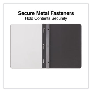 Universal® Clear Front Report Cover, Prong Fastener, 0.5" Capacity, 8.5 x 11, Clear/Black, 25/Box (UNV57120)