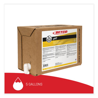 Betco® pH7 Floor Cleaner, Lemon Scent, 5 gal Bag-in-Box, 4/Carton (BET138B500)