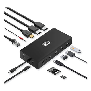 Adesso 12-in-1 USB-C Multi-Port TAA Compliant Docking Station, Black (ADEAUH4060)