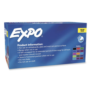 EXPO® Low-Odor Dry Erase Fine Tip Markers, Fine Marker Point, Assorted Alcohol Based Ink, 36/Pack (SAN2138424)