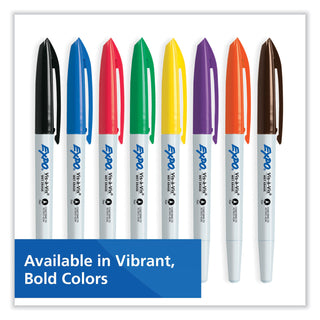 EXPO® Vis-A-Vis Wet-Erase Markers, Fine Marker Point, Black, Red, Green, Blue, 12/Dozen (SAN2134347)