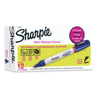 Sharpie® Permanent Paint Marker, Medium Bullet Tip, Blue, Dozen (SAN2107624)