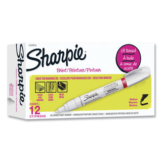 Sharpie® Permanent Paint Marker, Medium Bullet Tip, White, Dozen (SAN2107614)