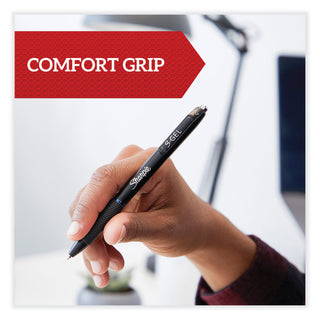 Sharpie® S-Gel™ S-Gel High-Performance Gel Pen, Retractable, Medium 0.7 mm, Assorted Ink Colors, Black Barrel, 4/Pack (SAN2096174)