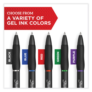 Sharpie® S-Gel™ S-Gel High-Performance Gel Pen, Retractable, Medium 0.7 mm, Assorted Ink Colors, Black Barrel, 4/Pack (SAN2096174)