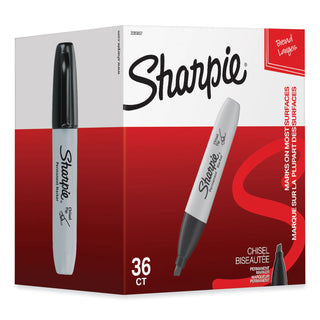 Sharpie® Chisel Tip Permanent Marker, Broad, Black, 36/Pack (SAN2083007)