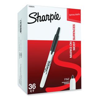 Sharpie® Retractable Permanent Marker, Fine Bullet Tip, Black, 36/Pack (SAN1926876)