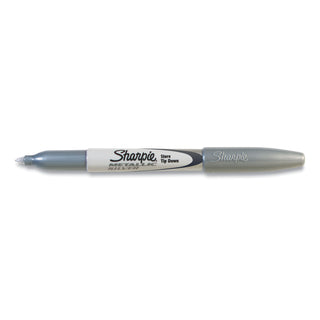 Sharpie® Metallic Fine Point Permanent Markers, Bullet Tip, Silver, Dozen (SAN39100)